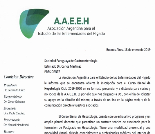 Inscripción para el Curso Bienal de Hepatología Ciclo 2019-2020