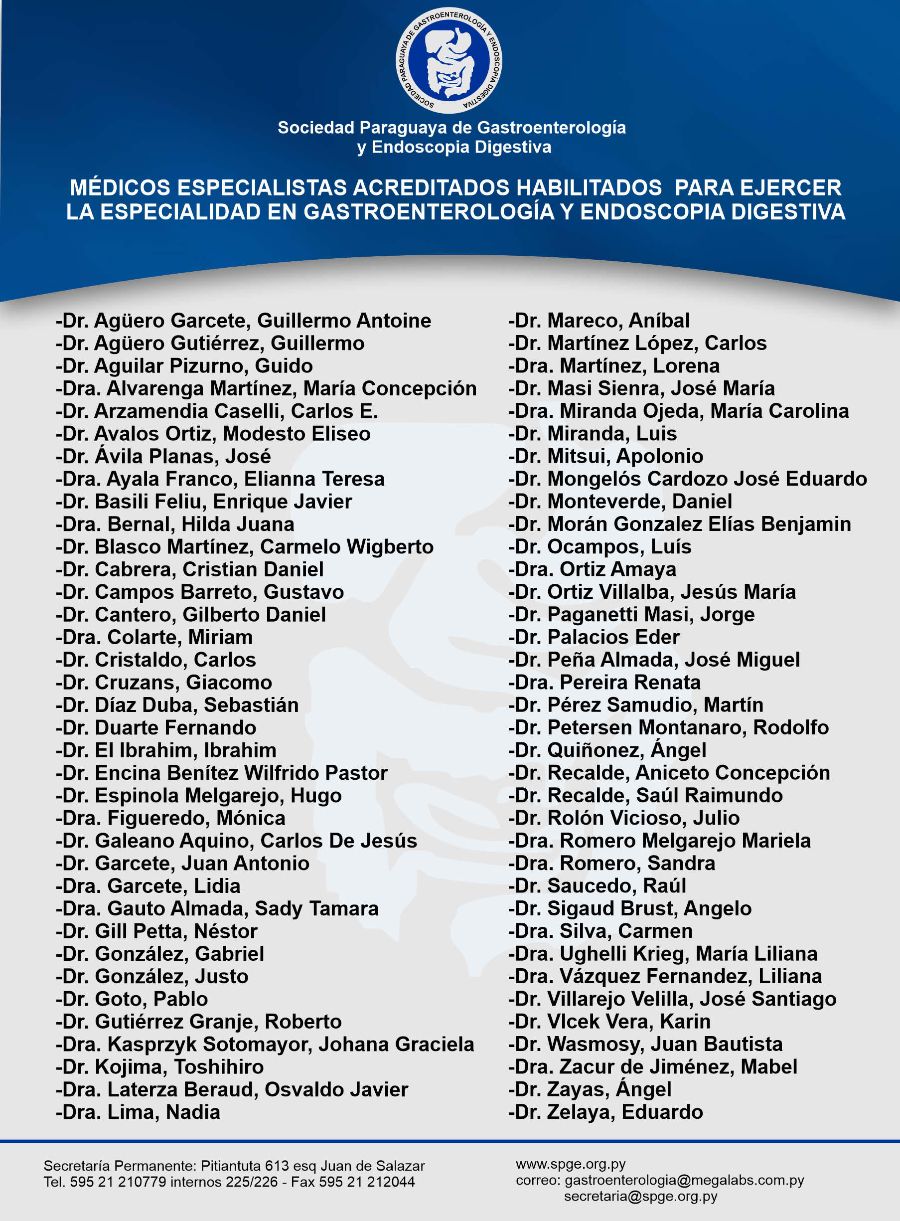 Lista de Especialistas Habilitados